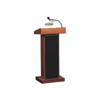 Matte Finish Wooden Podium – Brown Color with Angled Reading Table (Podium-12) Manufacturers in Kashipur