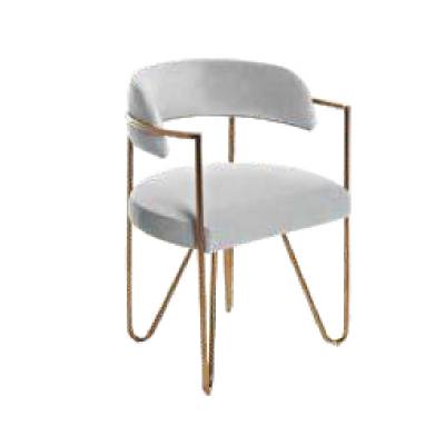 Modern Single Seater Iron Chair – Grey and Golden with Armrests by Chair Craft Manufacturers in Kashipur