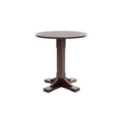 Restaurant Round Wooden Table – Polished Brown Finish Manufacturers in Kashipur