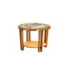 Soil Brown Round Table – Wooden Base with Glass Manufacturers, Suppliers in Delhi
